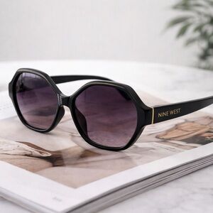 Nine West Black Sunglasses with Gradient Purple Lenses